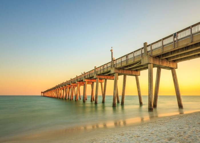 Pensacola Beach during a fall sunset