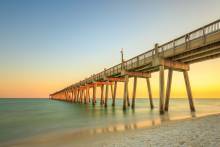 Pensacola Beach during a fall sunset