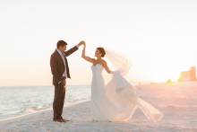 Wedding couple dancing on Pensacola Beach