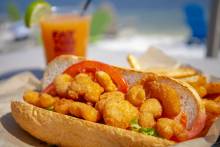 Shrimp Po Boy at Laguna's Beach Bar + Grill
